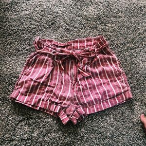 American Eagle red striped shorts